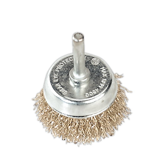 50mm Crimped Wire Cup Brush with 6mm Shaft