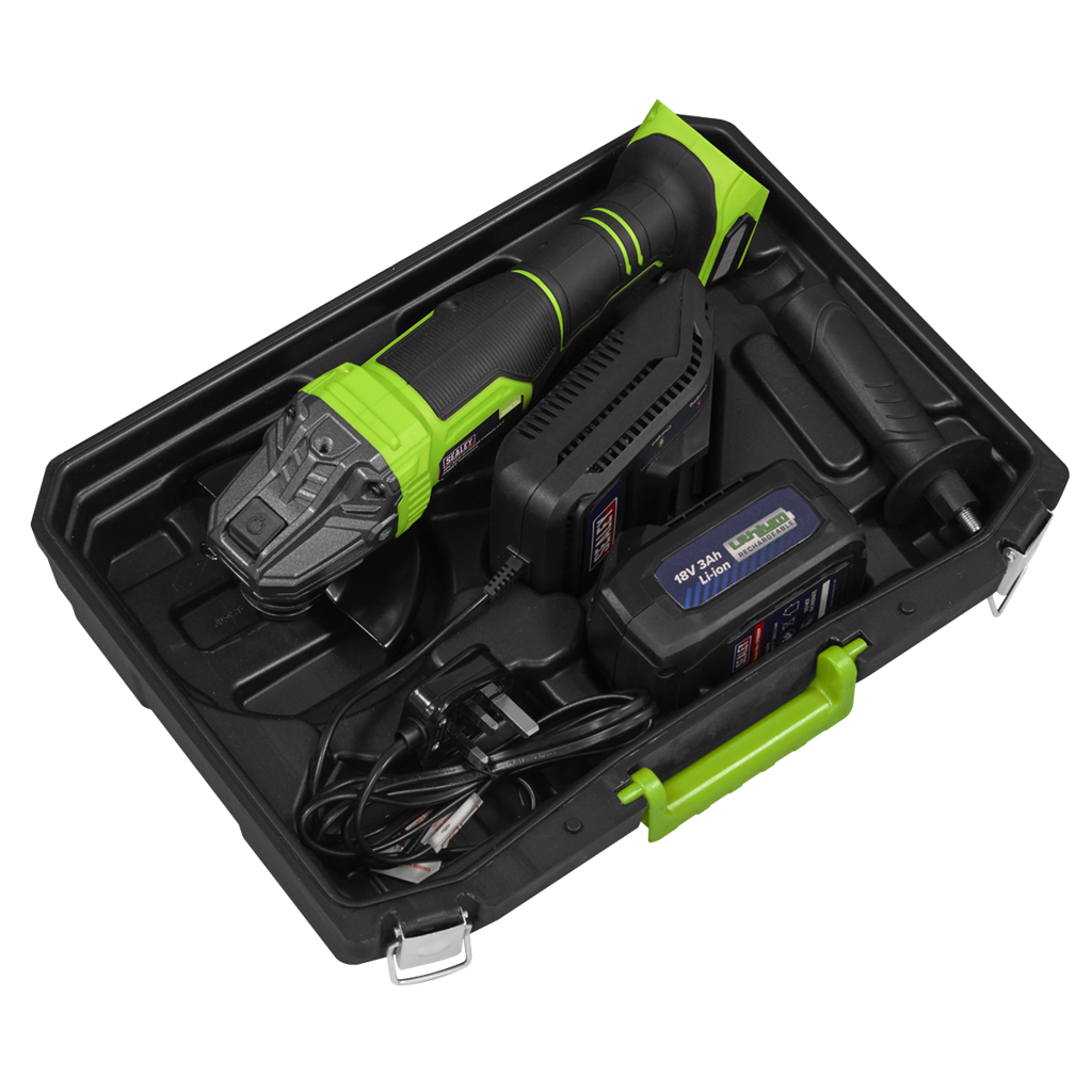 115mm Cordless Angle Grinder 18V 3Ah - Green