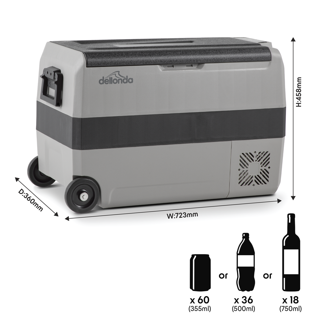 Dellonda Portable Fridge Freezer/Cool Box with LED Display 50L