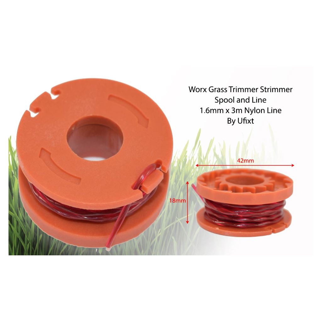Worx Strimmer Spool & Line 3m x 1.6mm | Compatible Replacement for WA0010 | Ufixt