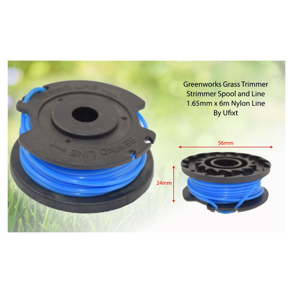 Greenworks-Compatible Strimmer Spool & Line 1.65mm x 6m - Replacement for Greenworks 29252