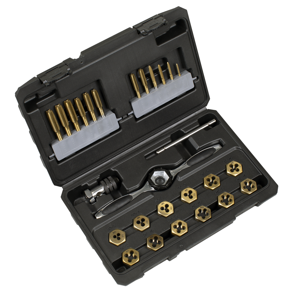 Titanium Coated Hexagonal Tap & Die Set 26pc