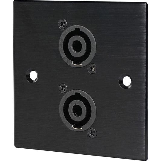 2 x Four Pole Speaker Socket Wall Plate Metal