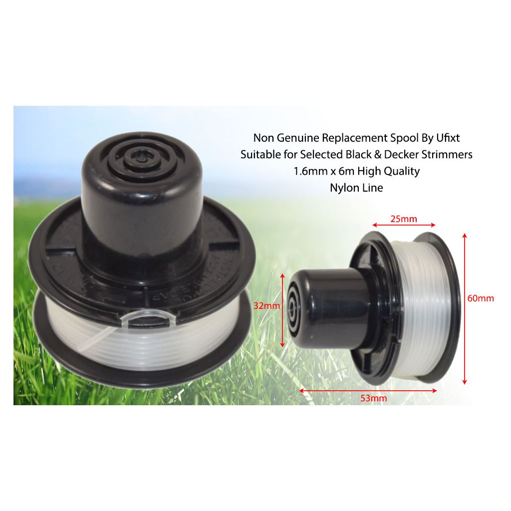 Black & Decker-Type Strimmer Spool & Line - 6m x 1.6mm | Compatible Replacement RS-136-BKP | Ufixt