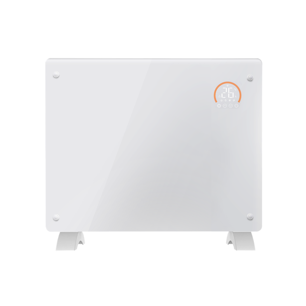 Baridi, Electric Glass Panel Heater, 1000W, Wi-Fi Enabled, White - DH136
