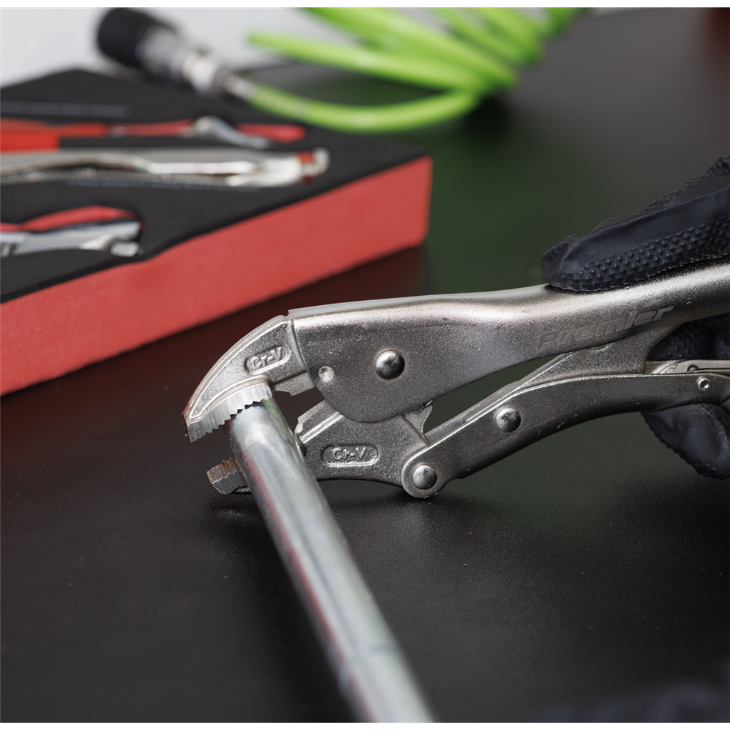 Premier Locking Pliers & Adjustable Wrench Set with Tool Tray 4pc