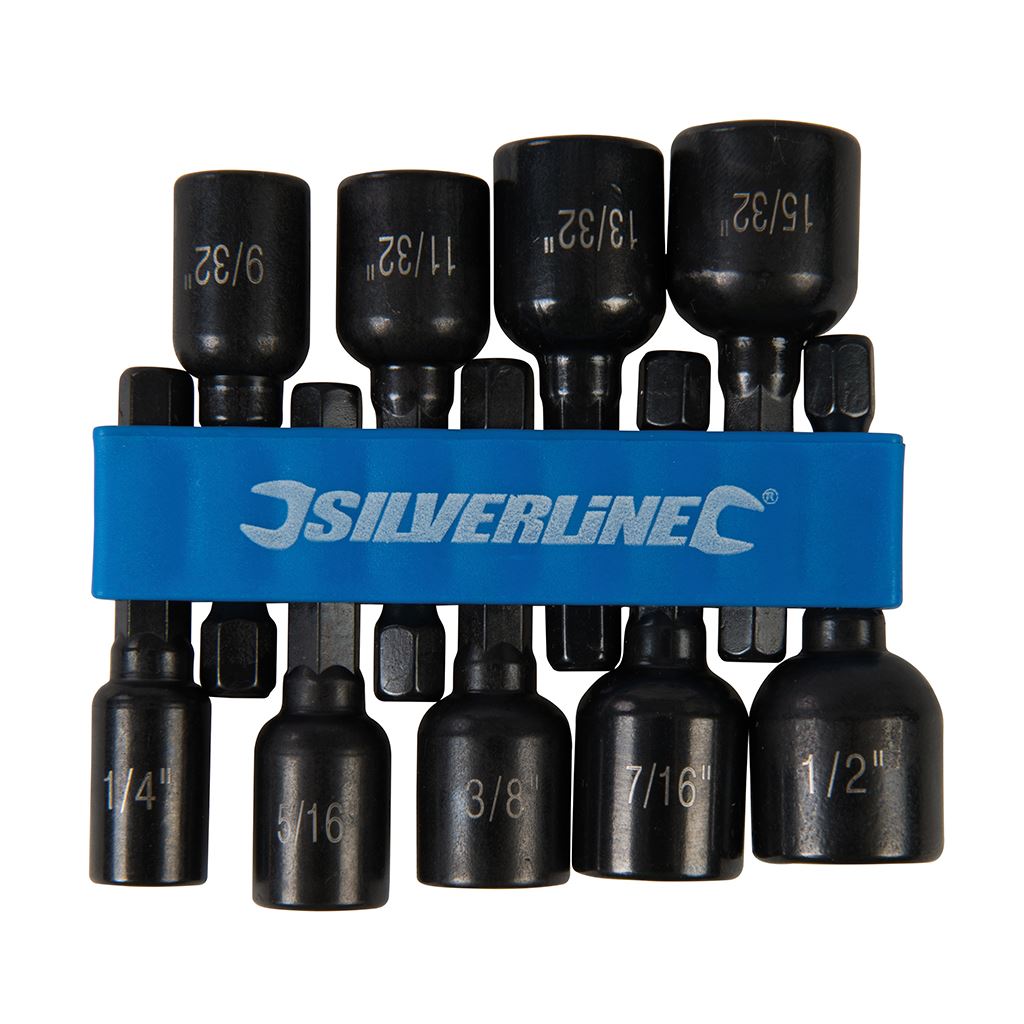 Silverline Magnetic Nut Driver Set 9pce - &#188;” – &#189;”