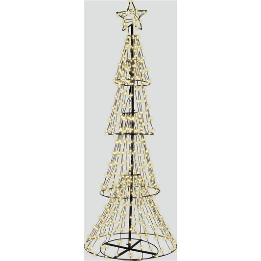 Xmas Haus Pre Lit 3D Christmas Tree with Warm White LEDs, 8 Programmes and Star Top