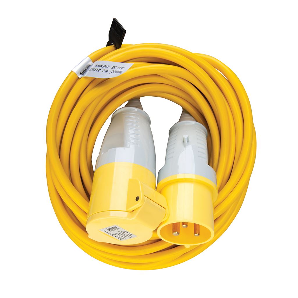 Defender Extension Lead Yellow 2.5mm2 32A 14m - 110V