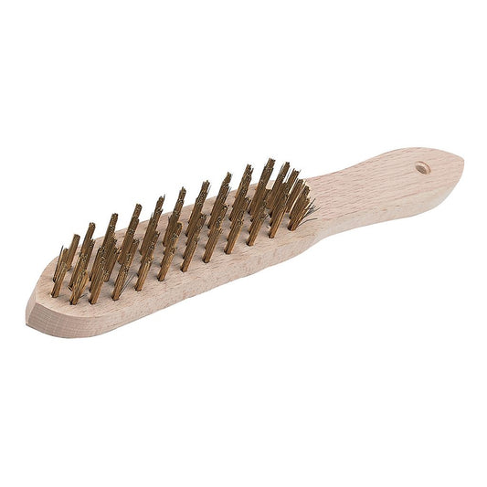 Silverline Brassed Wire Brush - 4 Row