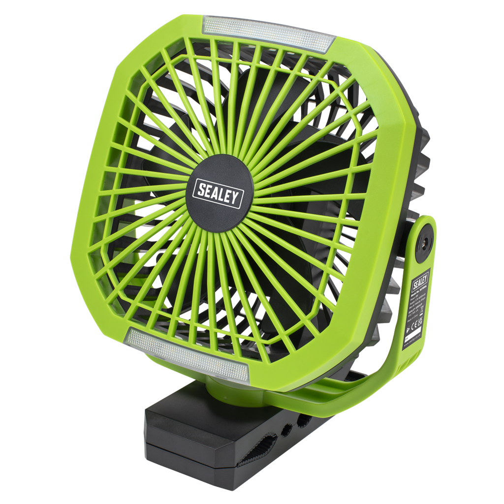 4-Speed Portable Clip Fan with Worklight 8"