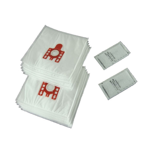 10 X FJM Bags For Miele Type Vacuum Cleaner Hoover Dust Bags & Filters Cat Dog Red Tab