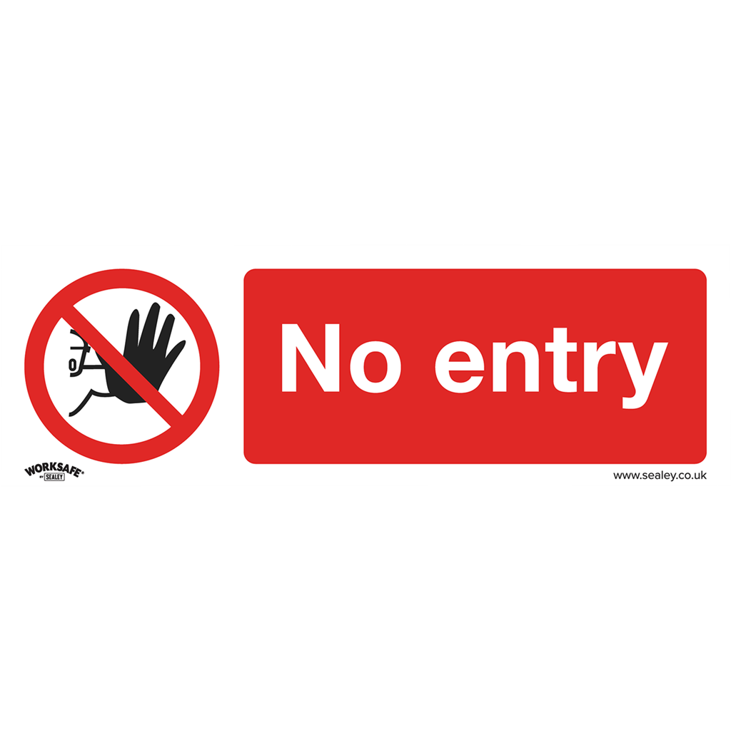 Worksafe&#174; No Entry Safety Sign - Self-Adhesive Vinyl