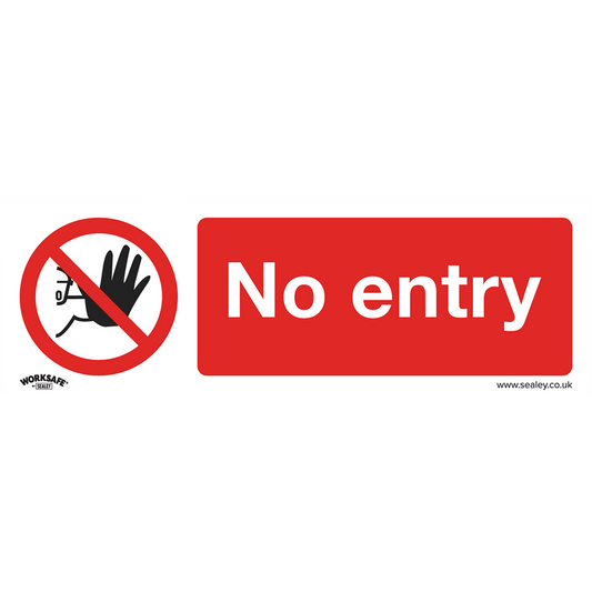 Worksafe&#174; No Entry Safety Sign - Self-Adhesive Vinyl