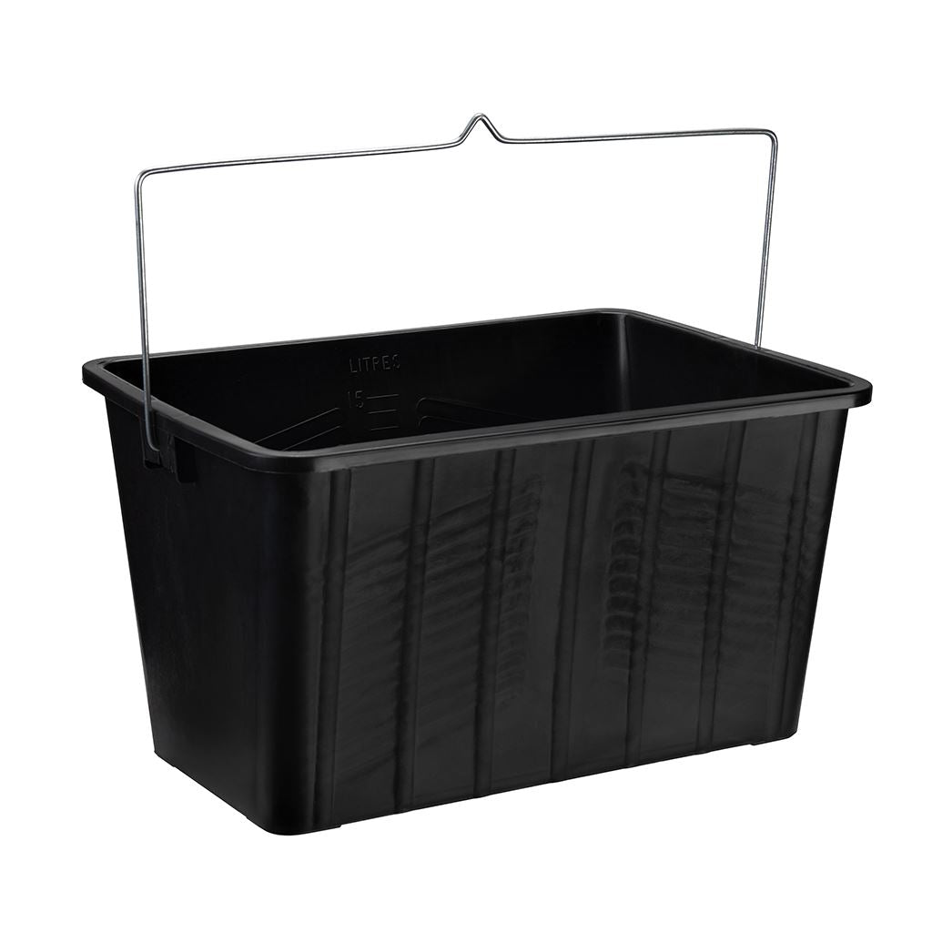 Silverline Rectangular Paint Scuttle - Black 15Ltr