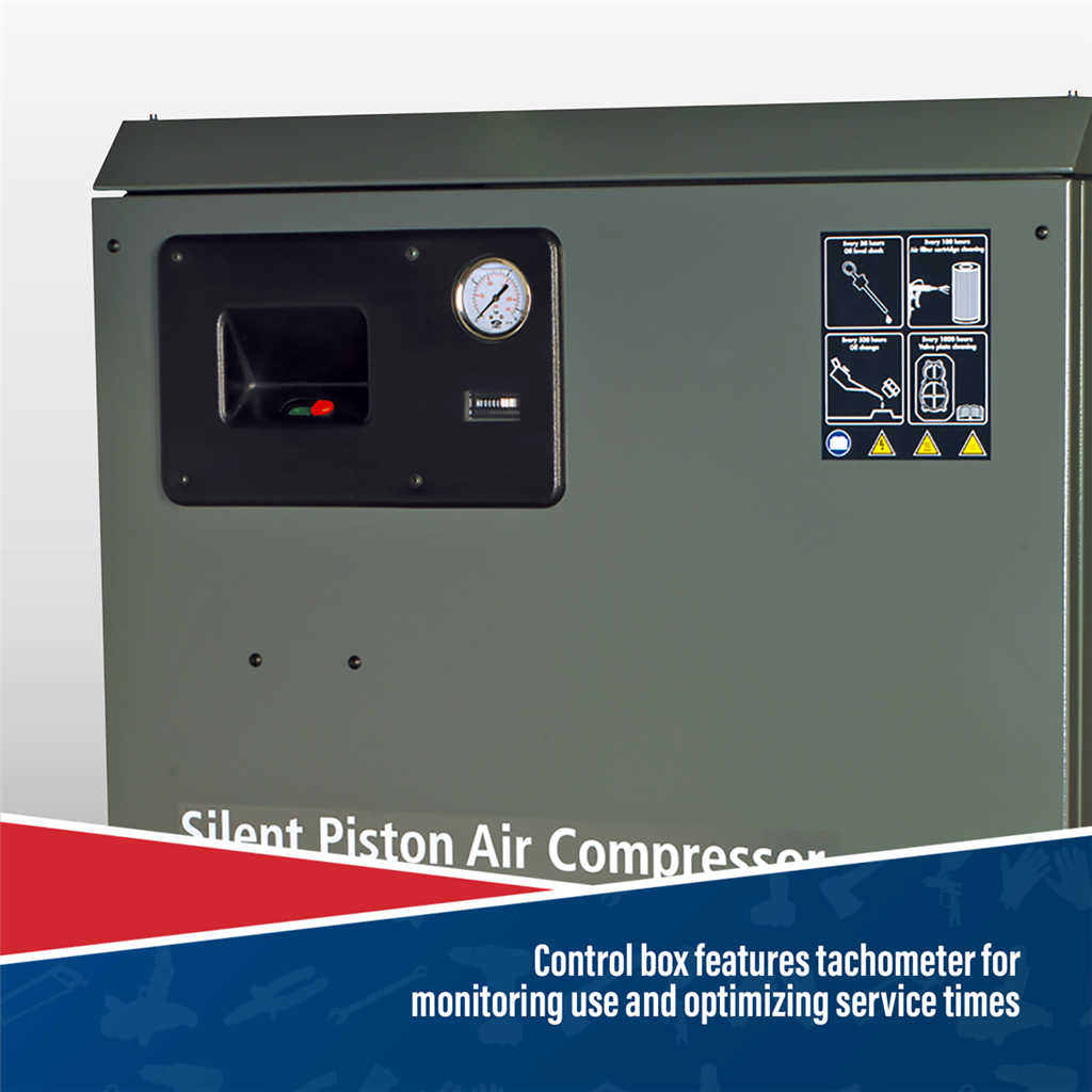 270L Low Noise Belt Drive Air Compressor with Cast Cylinders 5.5hp 2-Stage