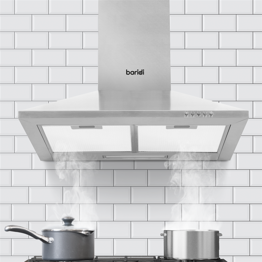 Baridi Cooker Hood with Carbon Filters 60cm - Stainless Steel