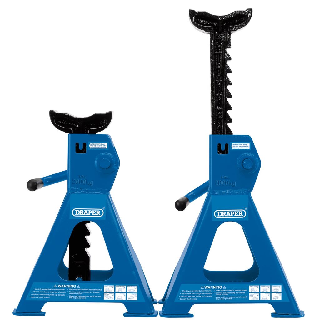 Ratcheting Axle Stands, 2 Tonne (Pair)