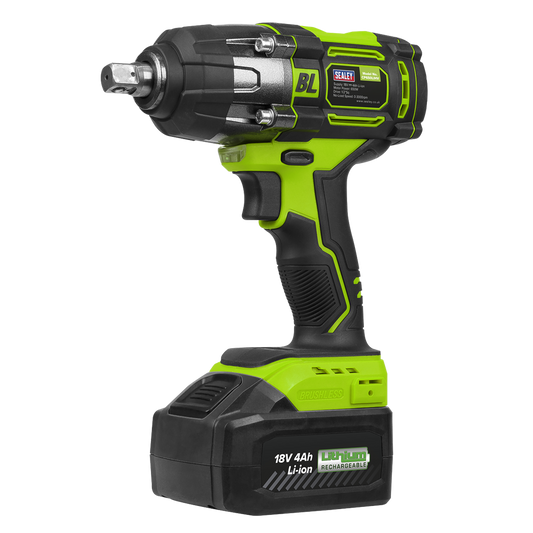 1/2"Sq Drive Hi-Vis Cordless Brushless Impact Wrench 18V 4Ah