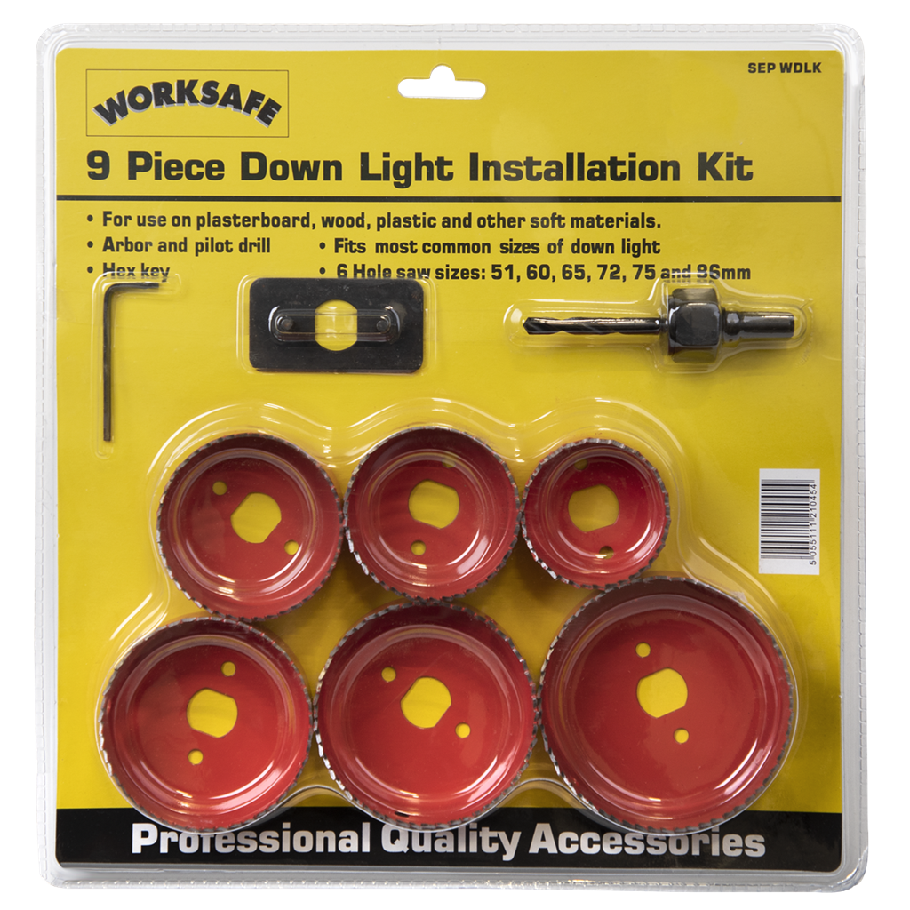 Worksafe&#174; Downlight Hole Saw Kit 9pc