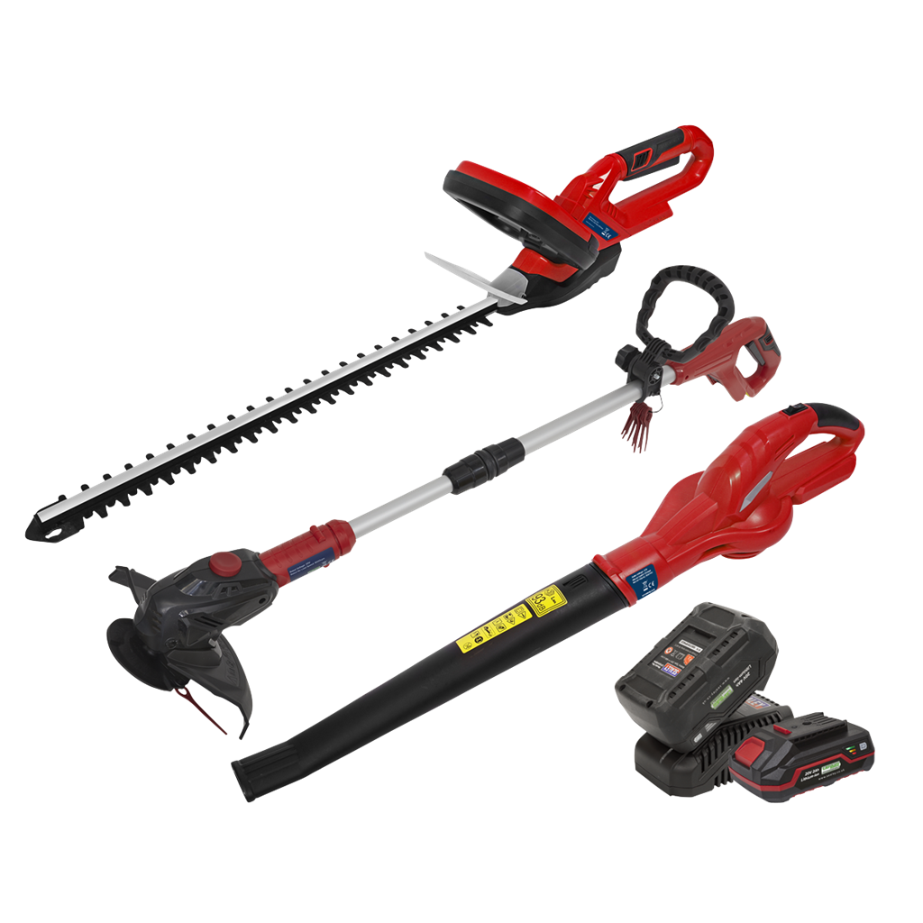 3 x SV20 Series Cordless Garden Power Tool Kit 20V - 2 Batteries