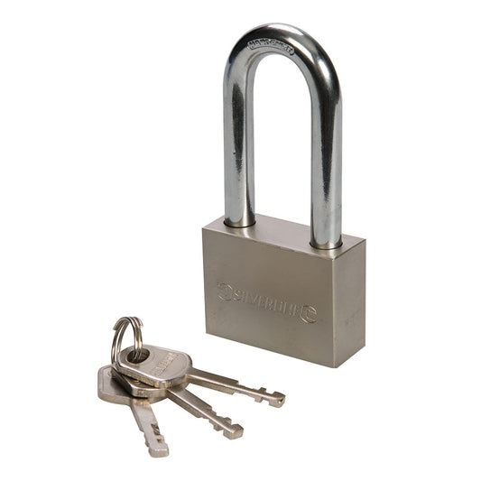 Silverline Steel Padlock Long Shackle - 50mm