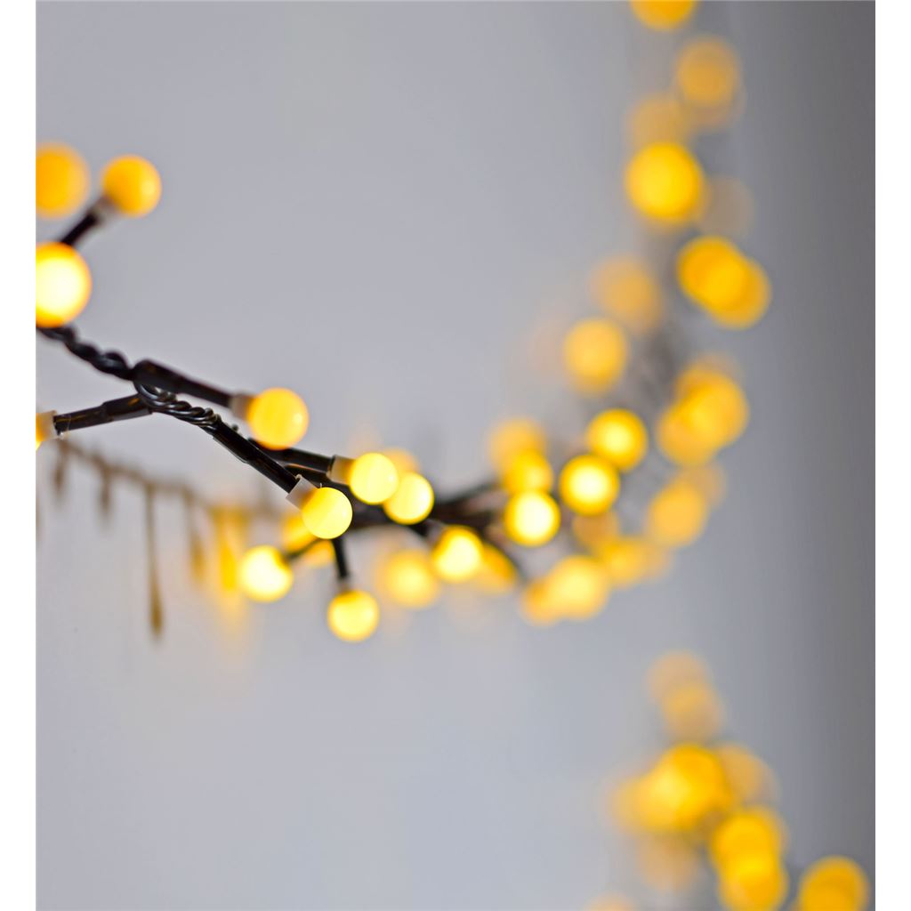 12m Mini Warm White Berry Lights - 10mm WW & Remote