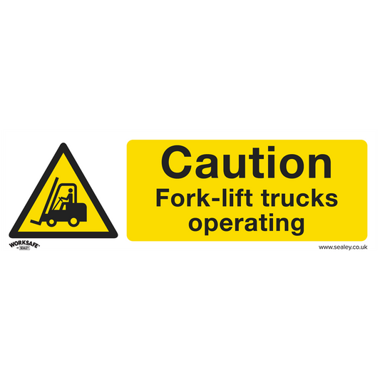 Worksafe&#174; Caution Fork-Lift Trucks Safety Sign - Rigid Plastic