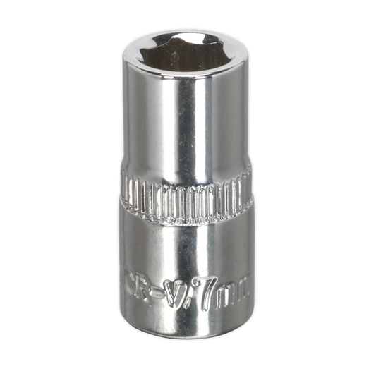 WallDrive&#174; Socket 7mm 1/4"Sq Drive Fully Polished