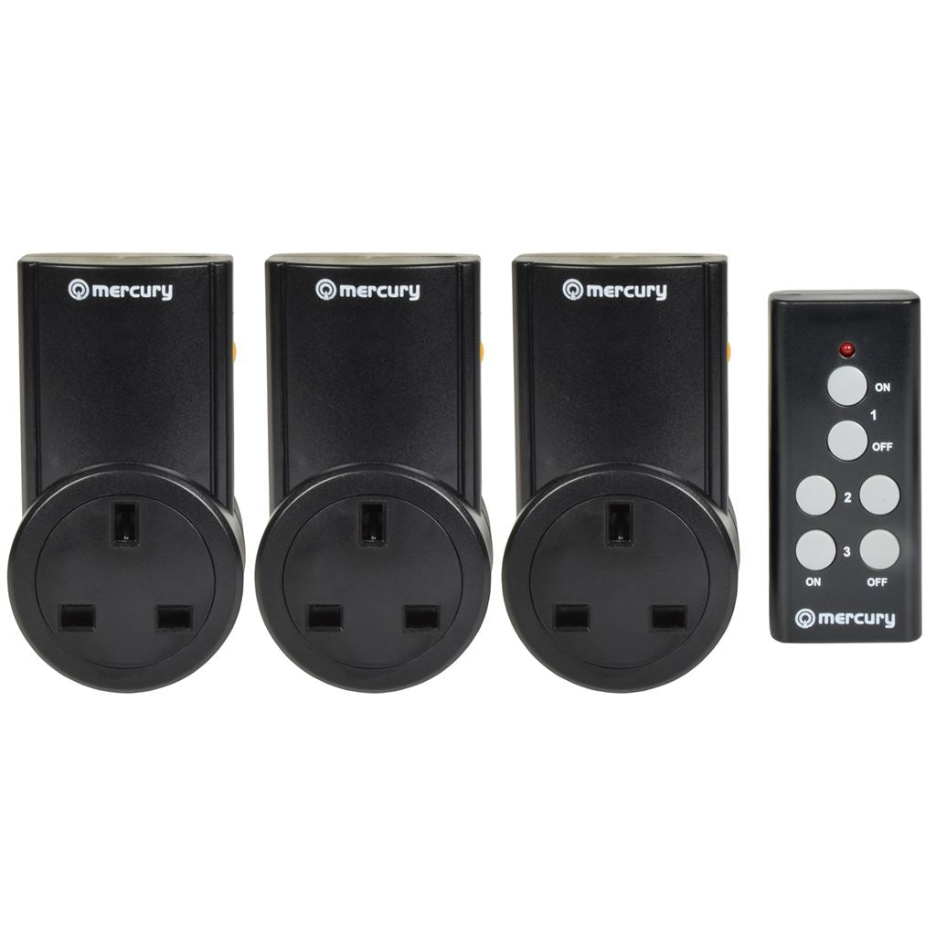 Wireless Remote Control Mains Sockets - Set of 3 - RC3 RF controlled