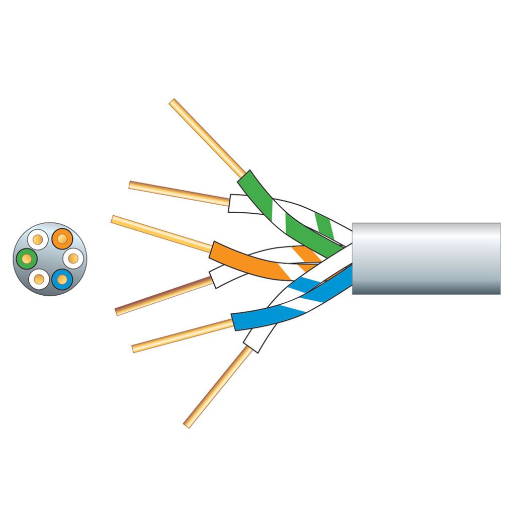 Economy Telephone Cable - 3 Pairs CCS White 100m