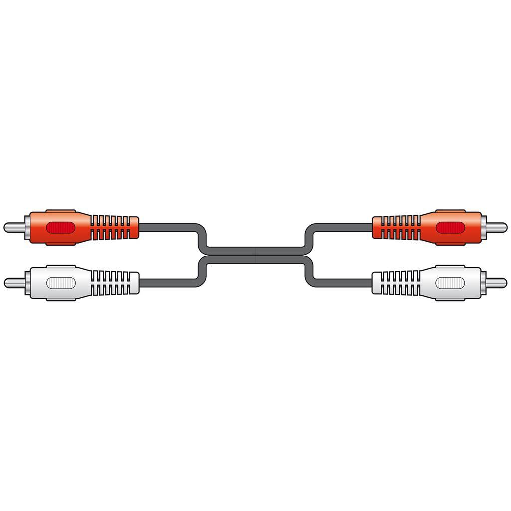 2 x RCA Plugs to 2 x RCA Plugs Leads - 5.0m