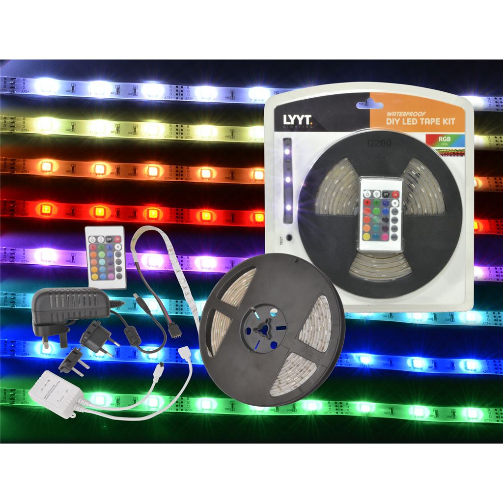 IP68 DIY LED Tape - 5m Multi-colour RGB - kit - DIYH-RGB30