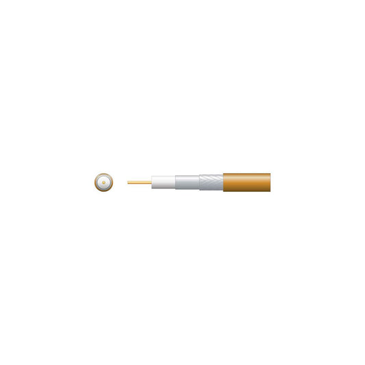 Economy RG6 75 Ohms Foam Filled Coaxial Cable - Aluminium Braid - Foamed PE with Aluminum 100m Brown