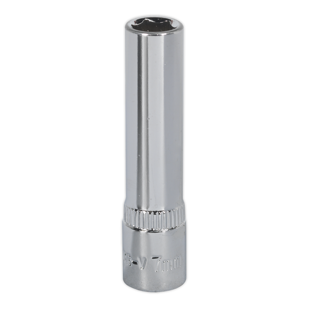 WallDrive&#174; Socket 7mm Deep 1/4"Sq Drive Fully Polished