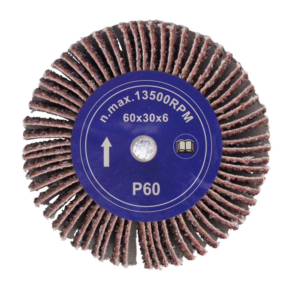 Flap Wheel &#216;60 x 30mm 60Grit 6mm Shaft