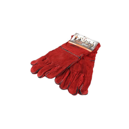 Welders Gauntlets - Leather Lined - Red - One Size Fits All