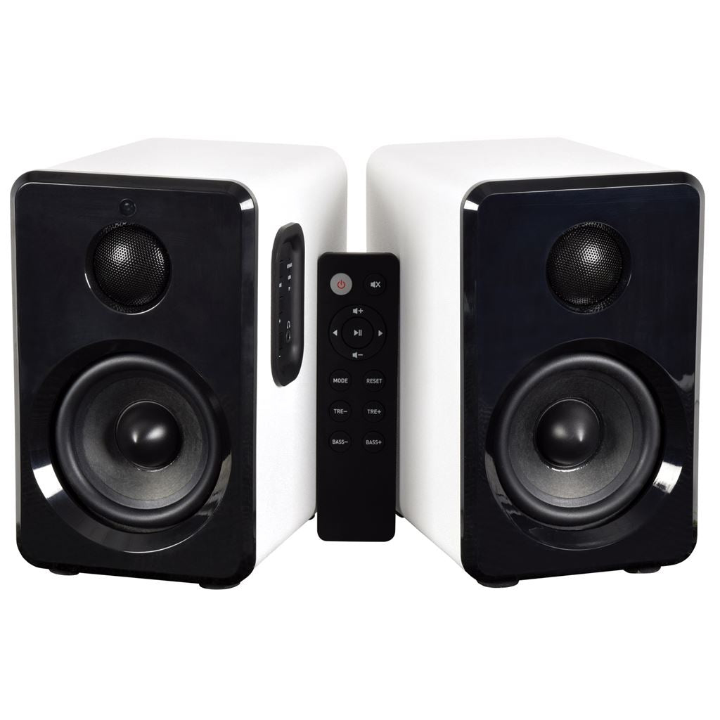 Active Bluetooth Bookshelf Speakers - White - ABS35WHT