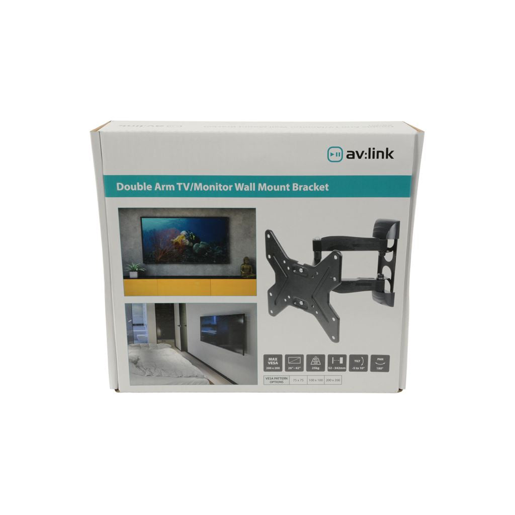 Full Motion Double Arm TV/Monitor Wall Mount Bracket - IND201