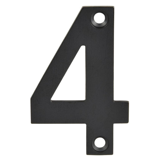 2" Black Door Numbers - Black- 4 - NO-4-B