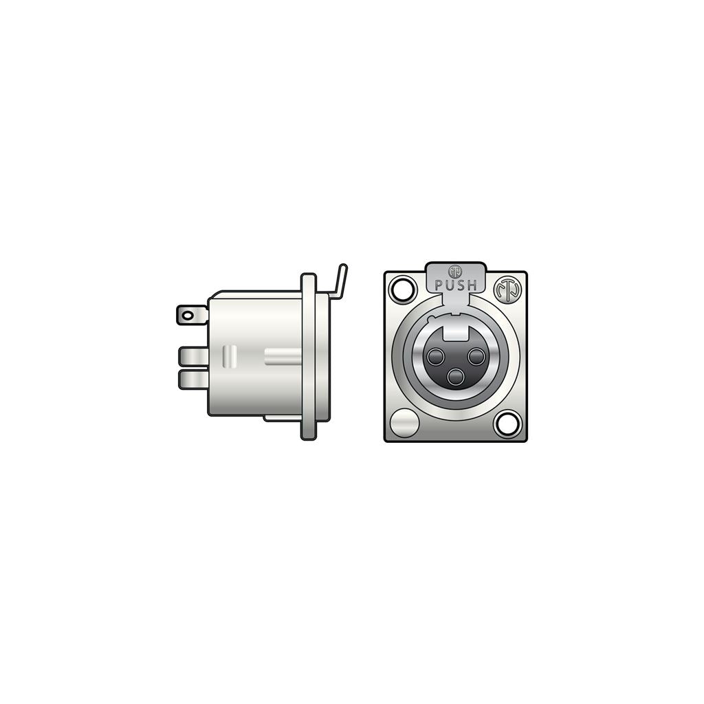 Neutrik&#174; NC3FD-LX 3 Pin XLR Panel Socket - 3-Pin Chassis Female