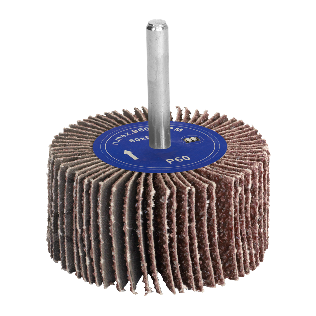 Flap Wheel &#216;80 x 50mm 60Grit 6mm Shaft