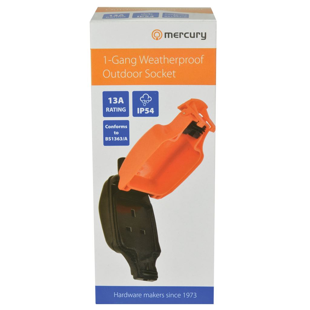 Weatherproof 1 Gang Outdoor Socket - IP54