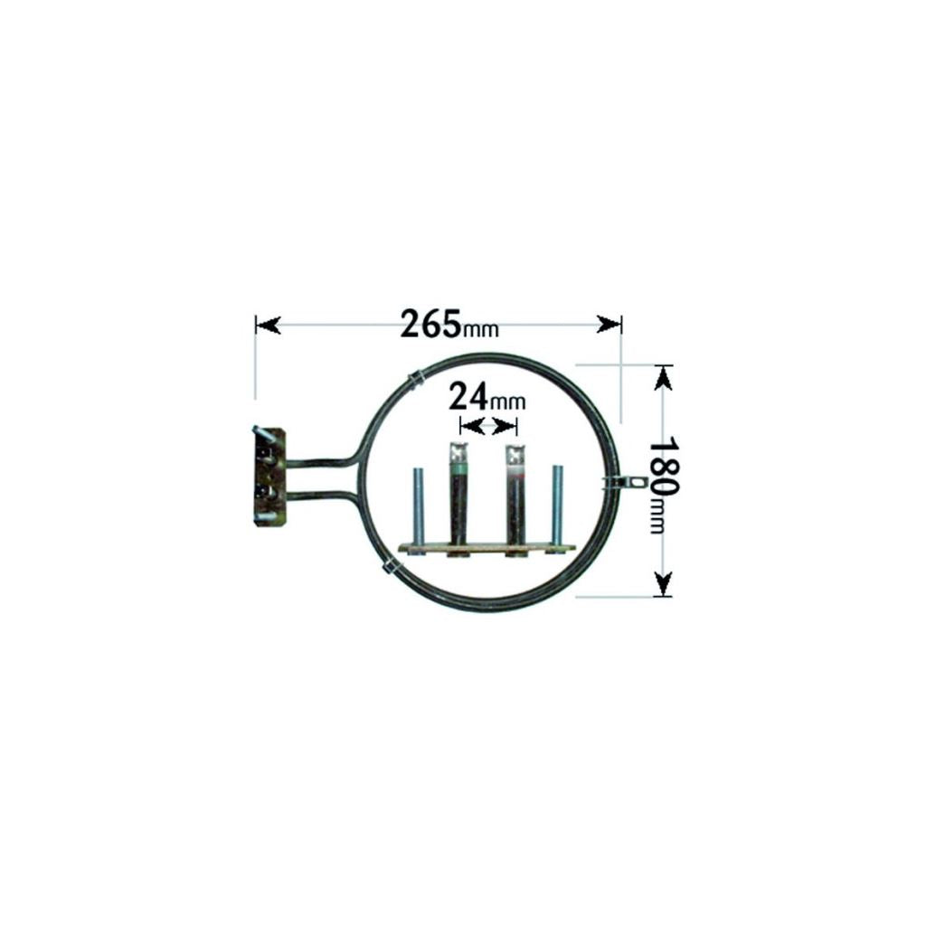 De Deitrich Replacement Fan Oven Cooker Heating Element (2500w) (2 Turns)