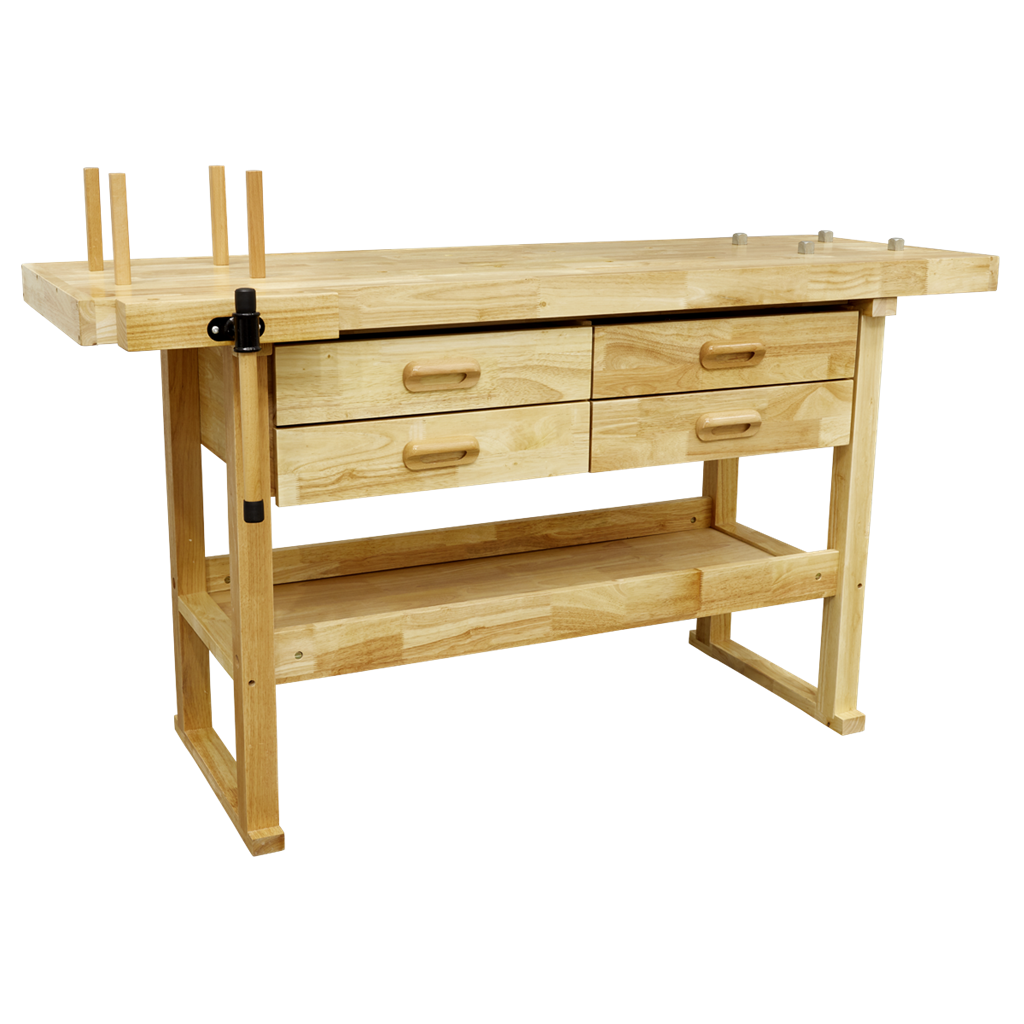 Woodworking Bench with 4 Drawers