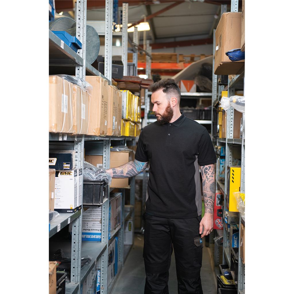 Tough Grit 2-Tone Polo Black / Charcoal - M