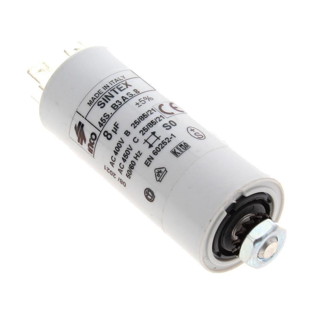 Capacitor 8?- 450v - 6?dielectric for Whirlpool Tumble Dryers and Spin Dryers