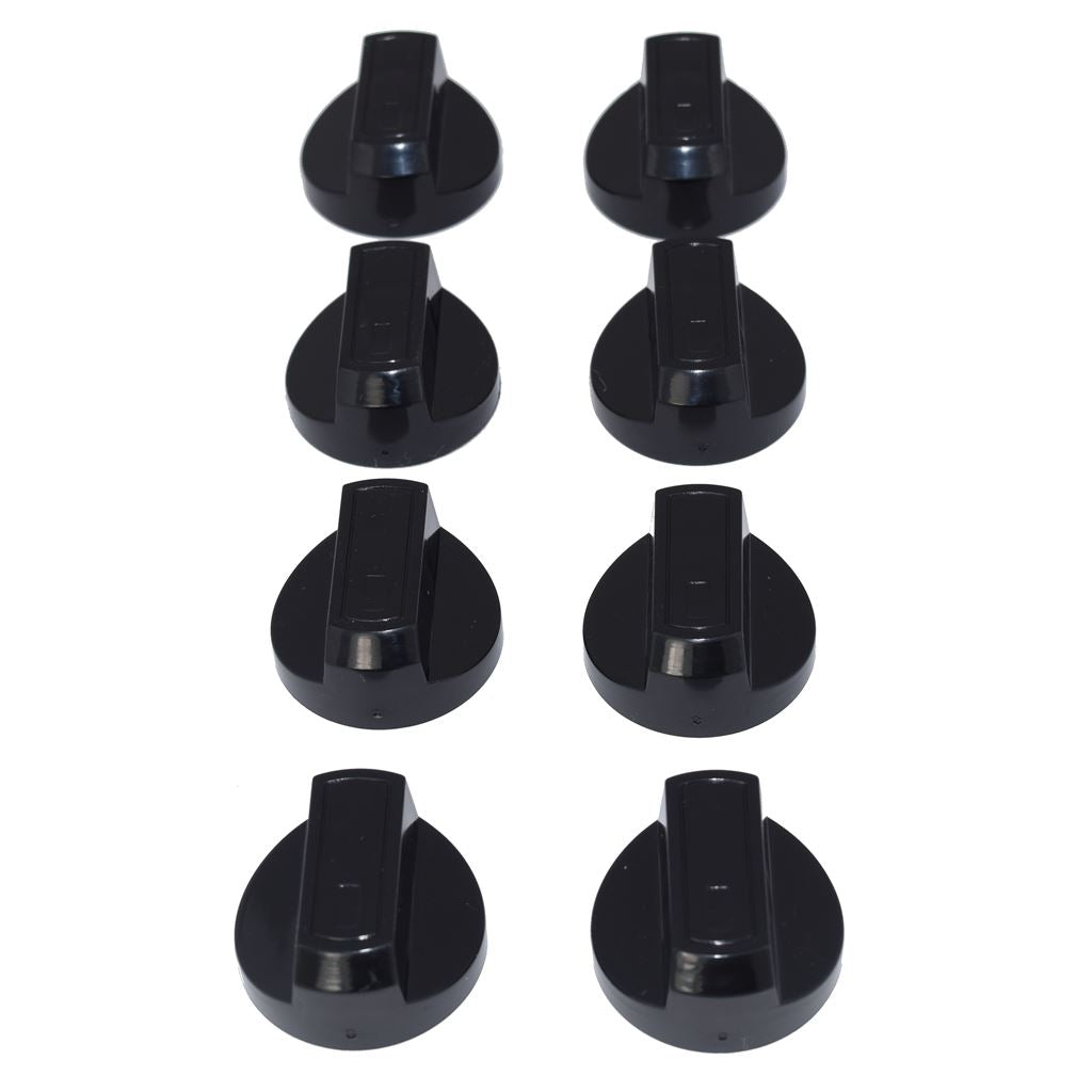 Universal Cooker Oven Grill Control Knobs And Adaptors Black Fits All Gas Electric x 8