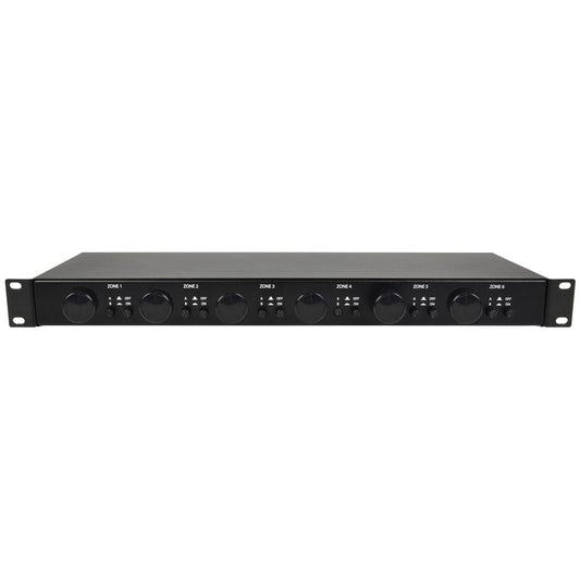 AT6 Rack-mount 100V Attenuator + A/B Source Switch 6 x 30W - Volume Switcher