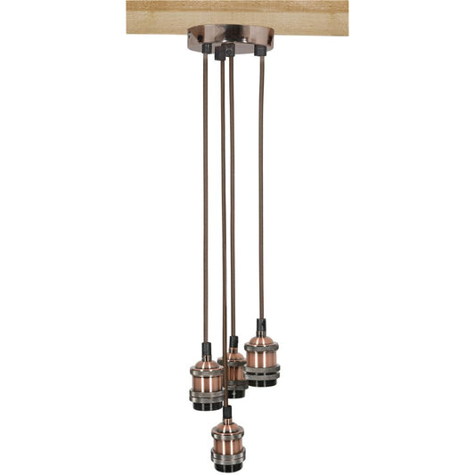 Quad E27 Pendant Cordsets - Antique Copper - 4P-E27-ACP